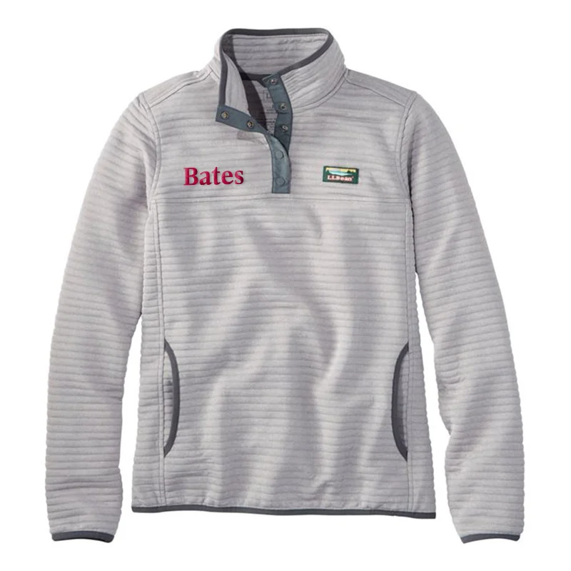 Fashion And Simplicity Women's 1/4 Snap Heather Grey Air-light Pullover from L.L. Bean