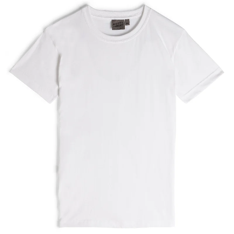 Printing decoration Circular Knit T-Shirt - White‎