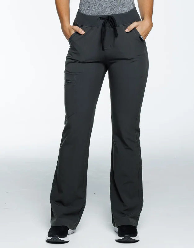 Relaxed Style Essential Flare Scrub Pants - Asphalt