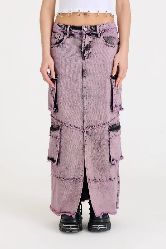 Advanced Customization Vortex Denim Combat Maxi Skirt
