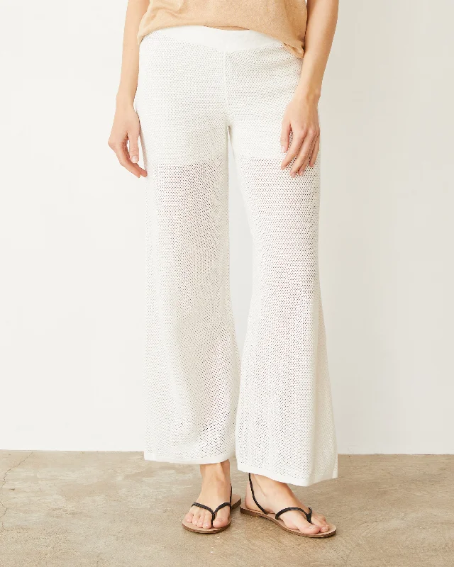 Celebrity Style Cotton Mesh Wide Leg Pant
