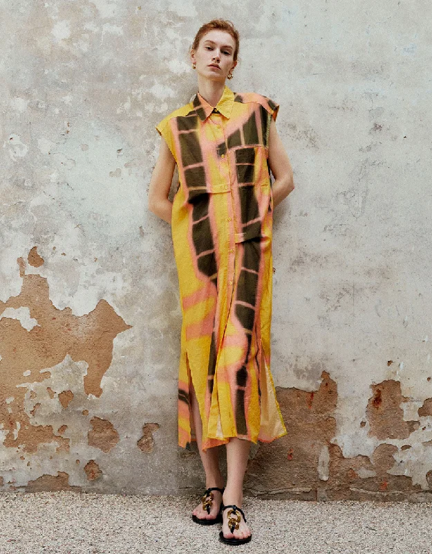 Simple Comfort Sleeveless Printed Straight Dress